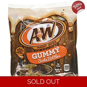 Kenny's A&W Root Beer Gummy Soda Bottles 127g Bag